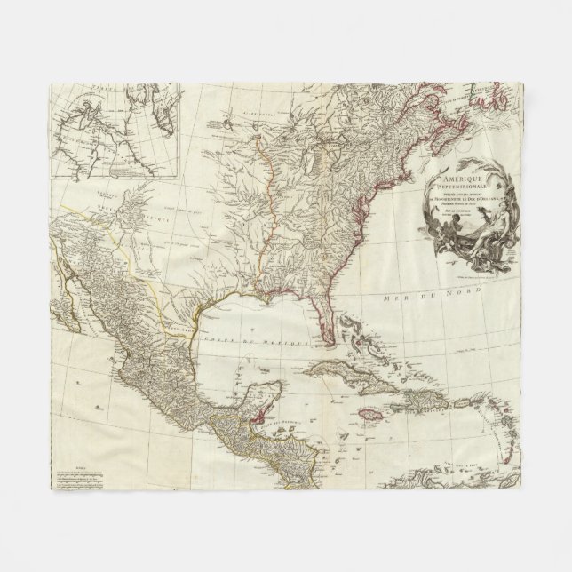 Sammansatt Nordamerika 2 Fleecefilt (Framsidan (Horisontell))