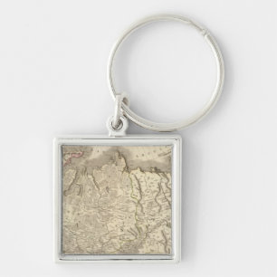 Sammansatt ryskt imperium fyrkantig silverfärgad nyckelring