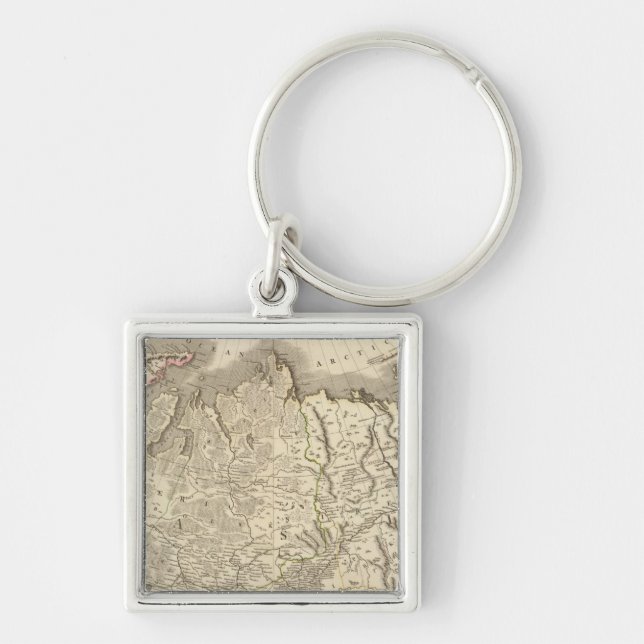 Sammansatt ryskt imperium fyrkantig silverfärgad nyckelring (Framsidan)