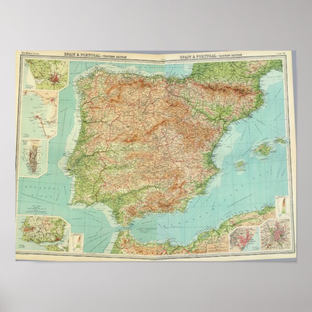 Sammansatt Spanien, Portugal Poster (Framsidan)