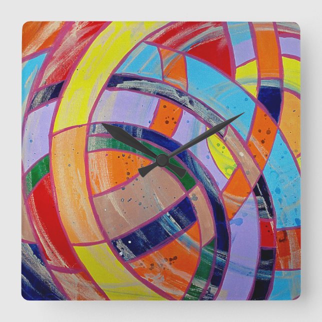 Sammansättning #15 av Michael Moffa Fyrkantig Klocka (Framsida)