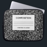 Sammansättning av anteckningsboksdesign laptop fodral<br><div class="desc">Bild av den bärbara datorns sammansättning med citatet "Skapa är levande"</div>