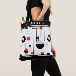 Sammansättning av bauhaus, svarta och röda geometr tygkasse