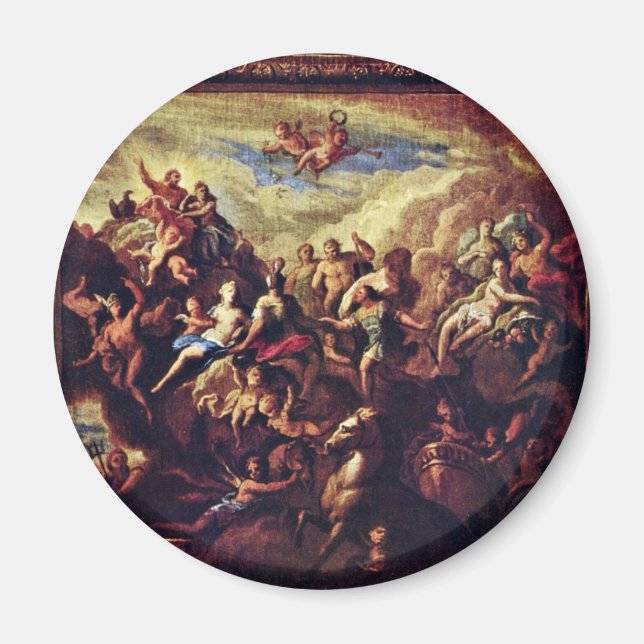 Sammansättning av gudarna på berget Olympus Magnet (Framsidan)