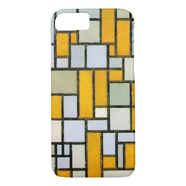 Sammansättning av Gult och Grått, mondrian Case-Mate iPhone Skal (Baksida)