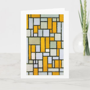 Sammansättning av Gult och Grått, mondrian Kort