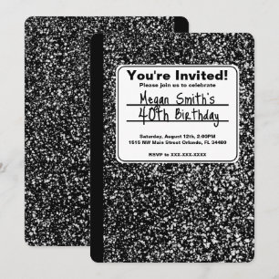 Sammansättning av inbjudan till anteckningsbok på 