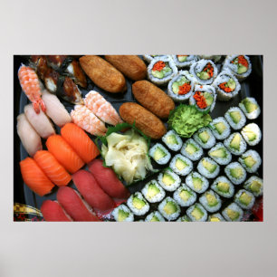Sammansättning av japanska sushi-favoriter poster
