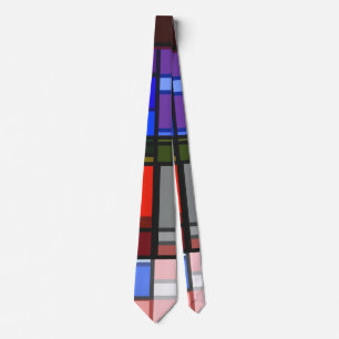 Sammansättning av Manic Mondrian Stil Retro Färg Slips