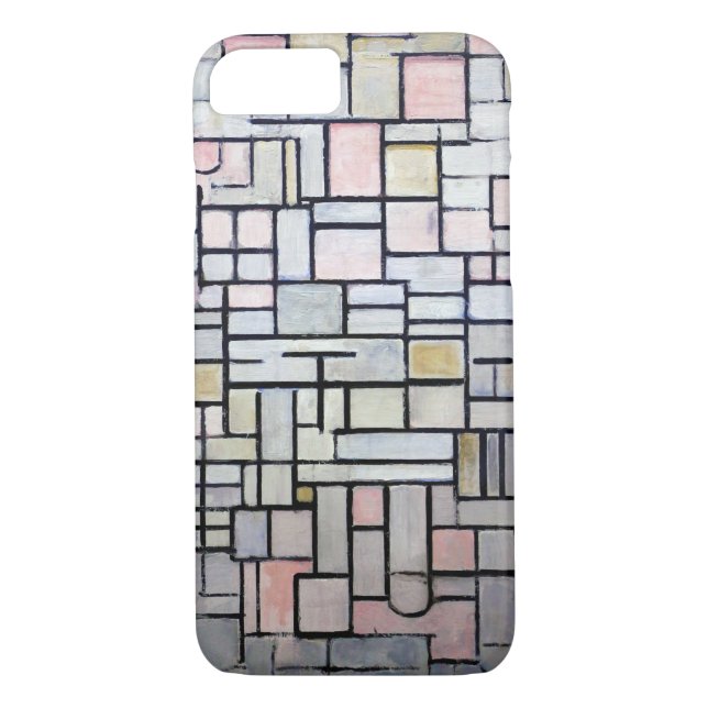 Sammansättning av Rosa och Grått, mondrian Case-Mate iPhone Skal (Baksida)