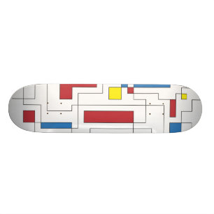 Sammansättning av rött, gult, & blått mini skateboard bräda 18,5 cm