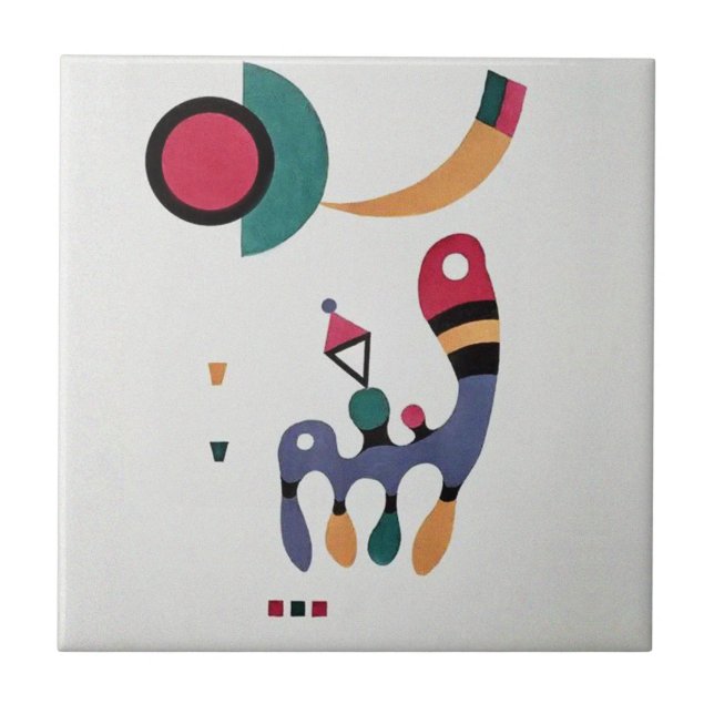 Sammansättning Biomorf Abstraction - Kandinsky Kakelplatta (Framsidan)
