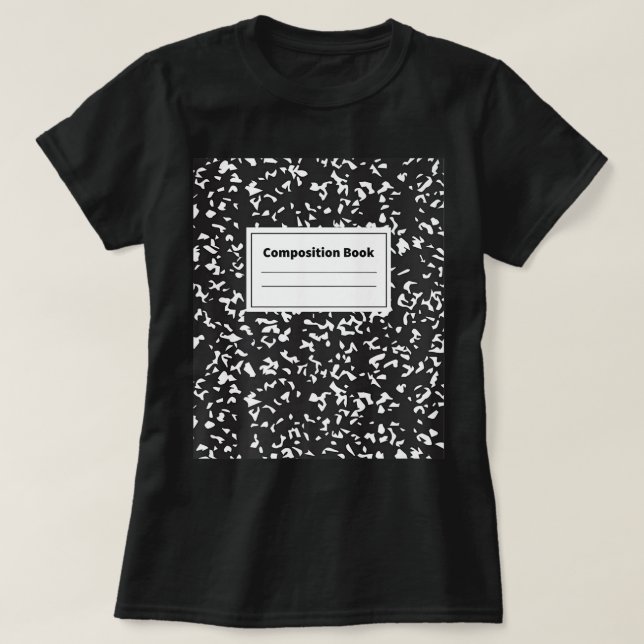Sammansättning Bok - bärbar dator, skola, klass T Shirt (Design framsida)