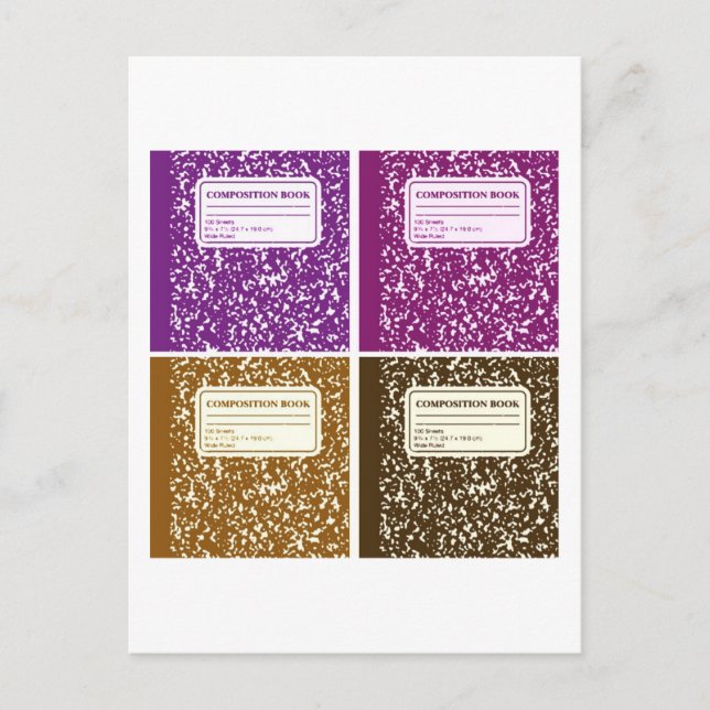 Sammansättning Bok/Student-lärare Vykort (Framsida)