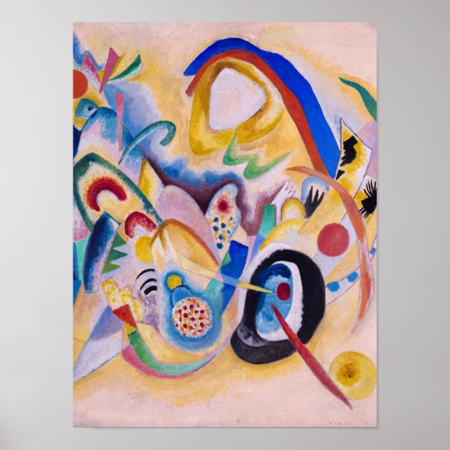Sammansättning i gult 1923 av Wassily Kandinsky Poster (Framsidan)