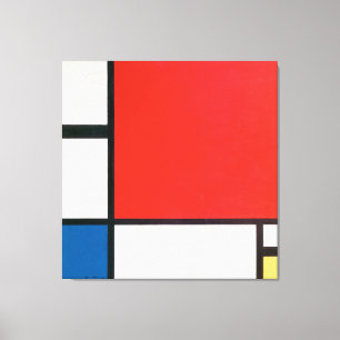 Sammansättning II i Red Blue och Gult (1930) Canvastryck