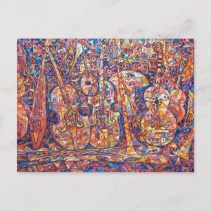 Sammansättning med musikal instrumenterar vykortet vykort