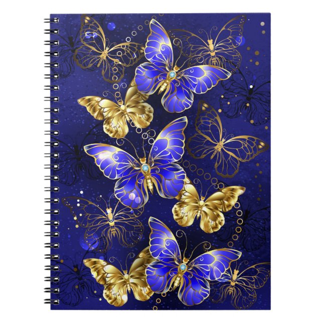 Sammansättning med Sapphire Butterflies Anteckningsbok (Framsidan)