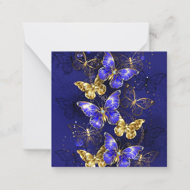 Sammansättning med Sapphire Butterflies Anteckningskort (Framsida)