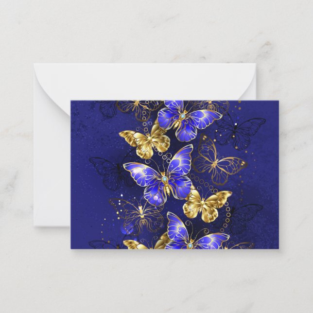 Sammansättning med Sapphire Butterflies Anteckningskort (Framsida)