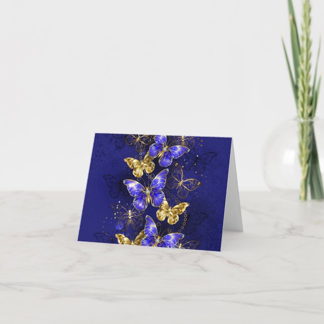 Sammansättning med Sapphire Butterflies Anteckningskort (Framsida)
