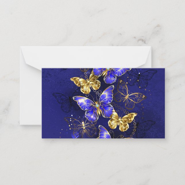 Sammansättning med Sapphire Butterflies Anteckningskort (Framsida)