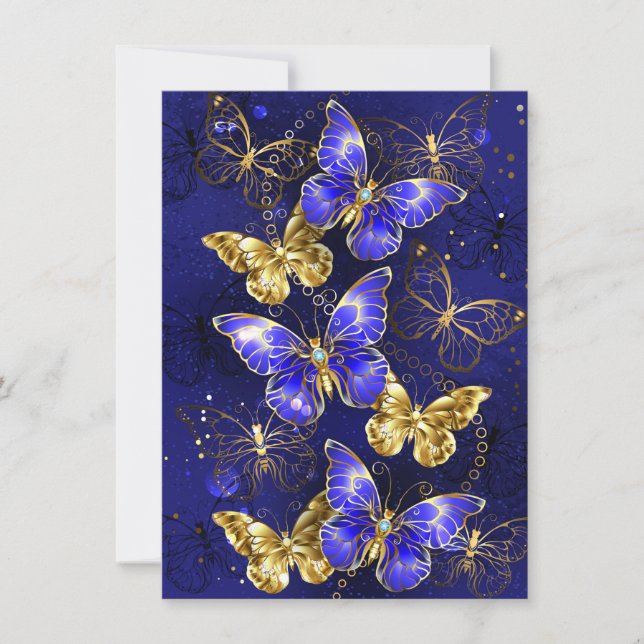Sammansättning med Sapphire Butterflies Anteckningskort (Framsida)