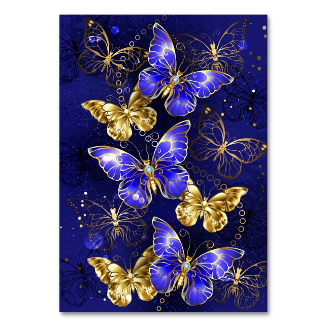 Sammansättning med Sapphire Butterflies Bordsnummer (Framsidan)