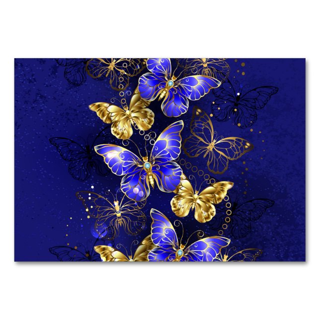Sammansättning med Sapphire Butterflies Bordsnummer (Framsidan)