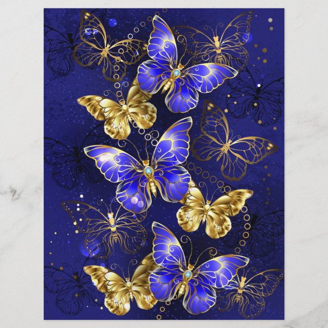 Sammansättning med Sapphire Butterflies Brevhuvud (Framsida)
