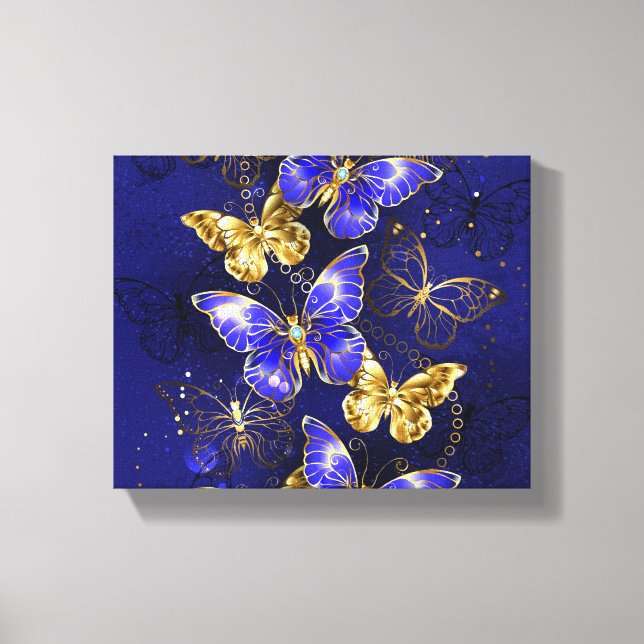 Sammansättning med Sapphire Butterflies Canvastryck (Framsida)
