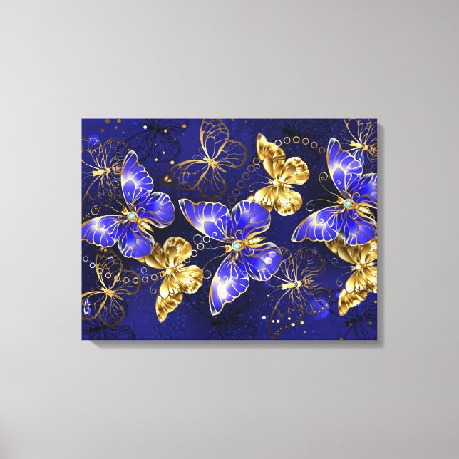 Sammansättning med Sapphire Butterflies Canvastryck (Framsida)