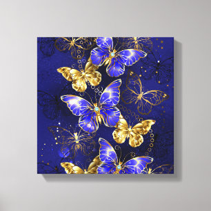 Sammansättning med Sapphire Butterflies Canvastryck