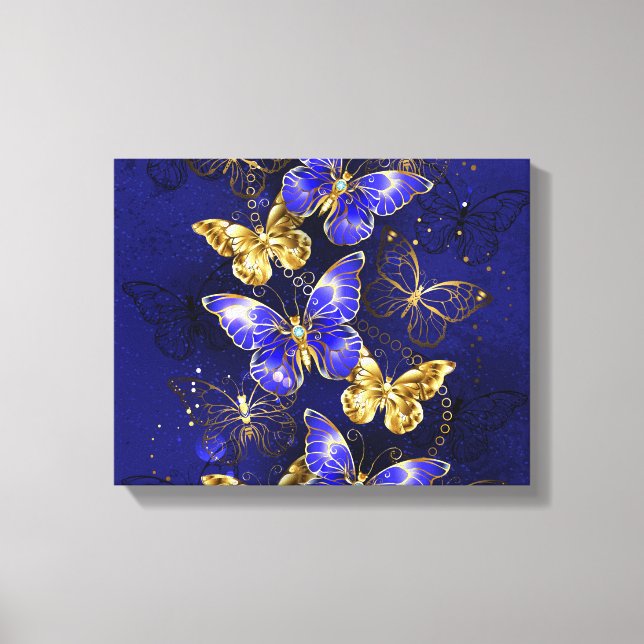 Sammansättning med Sapphire Butterflies Canvastryck (Framsida)
