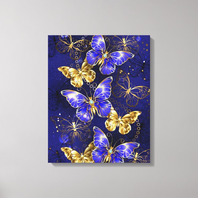 Sammansättning med Sapphire Butterflies Canvastryck (Framsida)