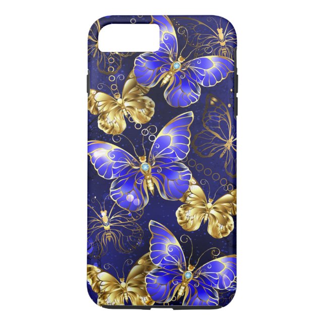 Sammansättning med Sapphire Butterflies Case-Mate iPhone Skal (Baksida)