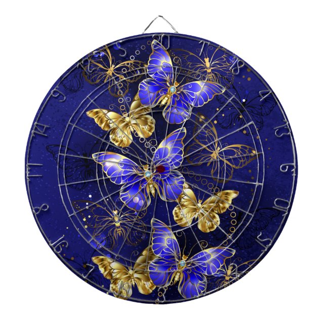Sammansättning med Sapphire Butterflies Darttavla (Framsidan)
