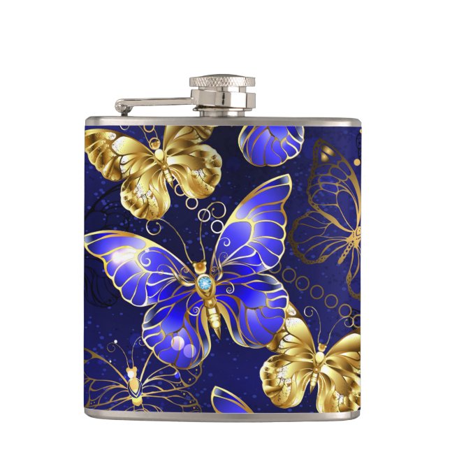 Sammansättning med Sapphire Butterflies Fickplunta (Framsidan)