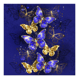 Sammansättning med Sapphire Butterflies Fototryck
