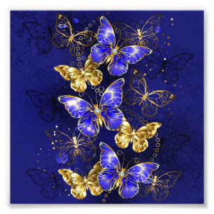 Sammansättning med Sapphire Butterflies Fototryck