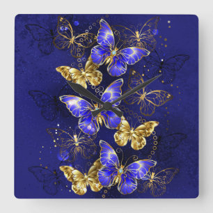 Sammansättning med Sapphire Butterflies Fyrkantig Klocka