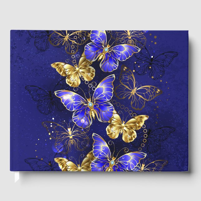 Sammansättning med Sapphire Butterflies Gästböcker (Framsida)