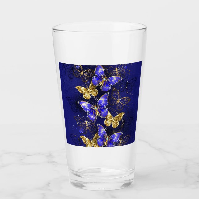 Sammansättning med Sapphire Butterflies Glaskopp (Framsida)