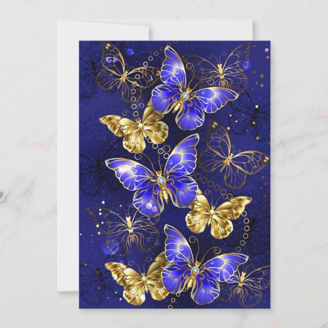 Sammansättning med Sapphire Butterflies Inbjudningar (Framsida)