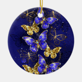 Sammansättning med Sapphire Butterflies Julgransprydnad Keramik