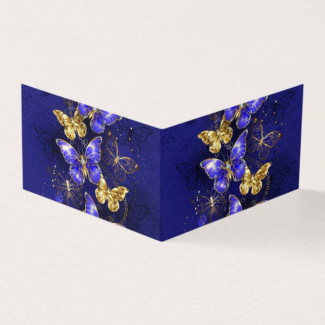 Sammansättning med Sapphire Butterflies Kort (Utsida)