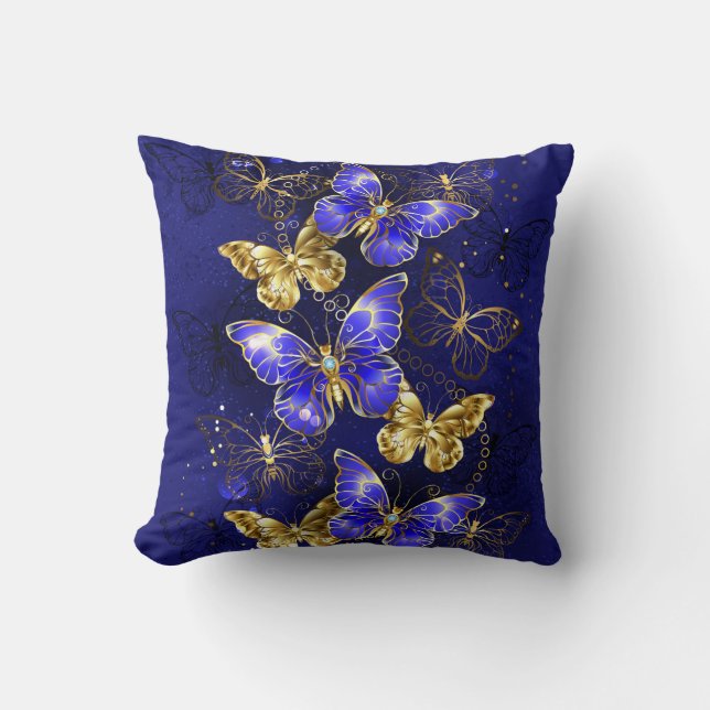Sammansättning med Sapphire Butterflies Kudde (Framsida)