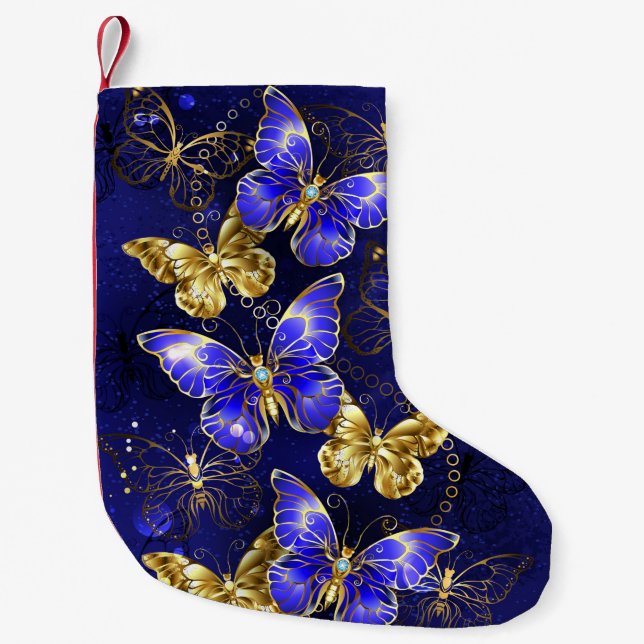 Sammansättning med Sapphire Butterflies Liten Julstrumpa (Framsidan)