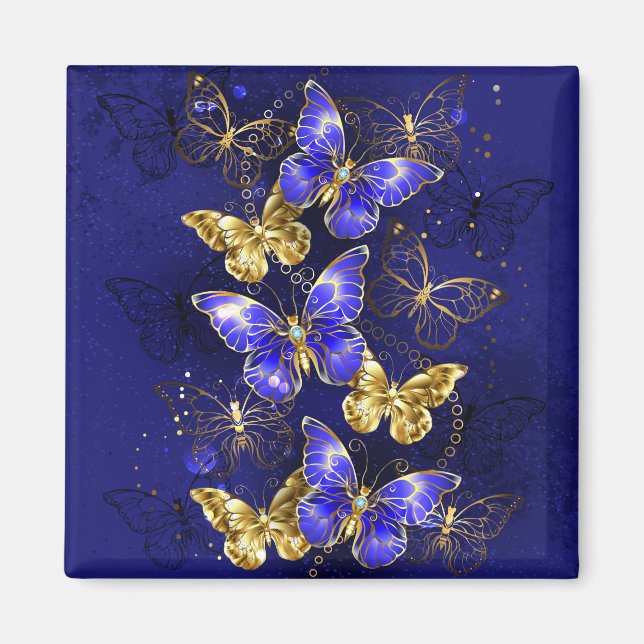 Sammansättning med Sapphire Butterflies Magnet (Framsidan)