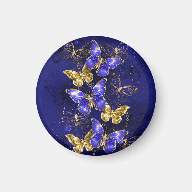 Sammansättning med Sapphire Butterflies Magnet (Framsidan)